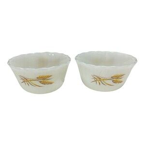 Fire King Vintage Wheat Pattern 6 oz Small Bowls EUC
